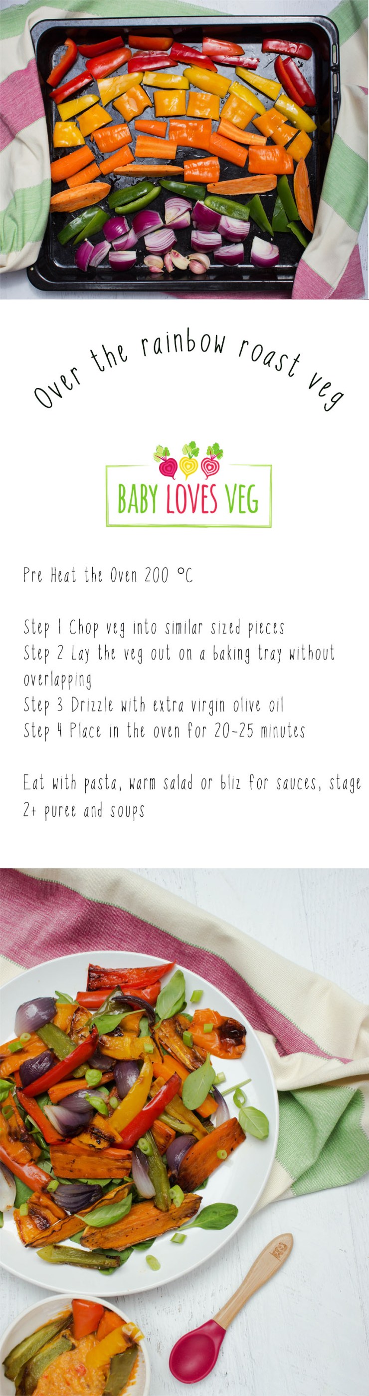 Over the rainbow roast vegetable recipe for baby and parents