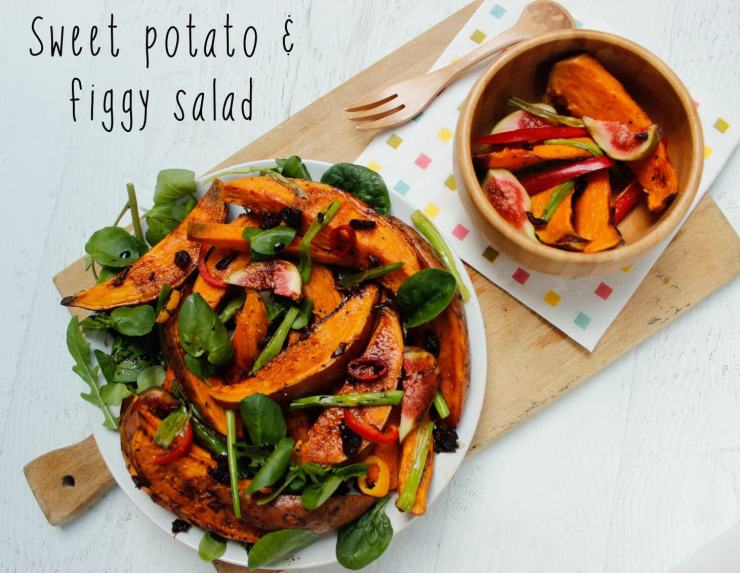 Sweet Potato and Fig Salad Family friendly recipe suitable for babies inspired by Ottolenghi
