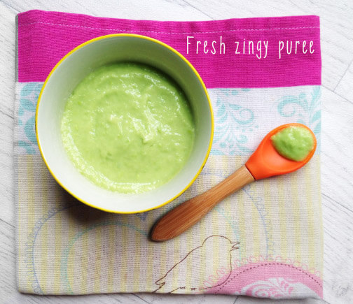 Fresh zingy baby puree dairy free vegan